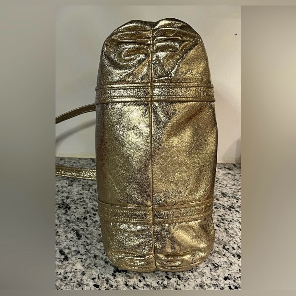 Coach Poppy Gold Metallic Shoulder Bag - Picture 12 of 14
